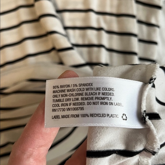 a new day Black and White Striped Scoop Neck Tee - Picture 5 of 6